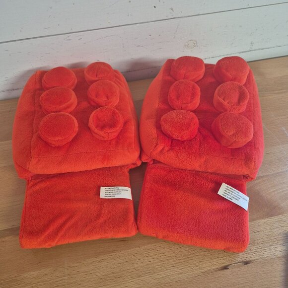 Lego Plush Red Adults House Slippers Grippy Bottom Warm & Cozy - Picture 3 of 5
